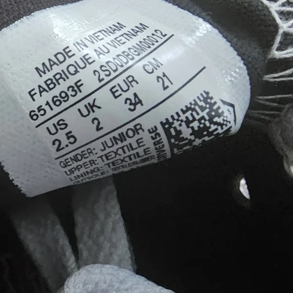 CONVERSE ALL STAR Junior Girls Low Top Striped Sneakers, Shoes - Size 2.5 - Picture 8 of 8